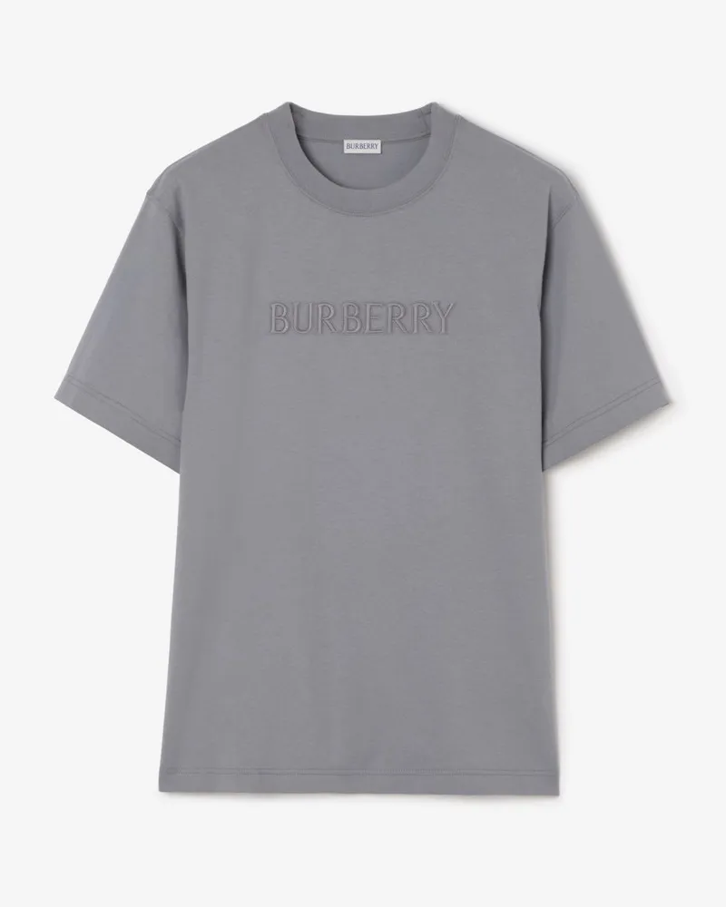 Burberry Baumwoll-T-Shirt mit Logo Forecast-grau