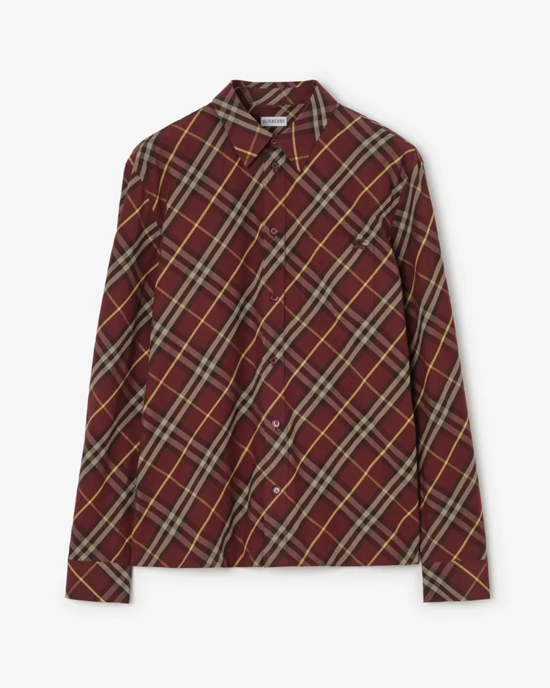 Burberry Klassisches Baumwollhemd in Check , Size Vineyard