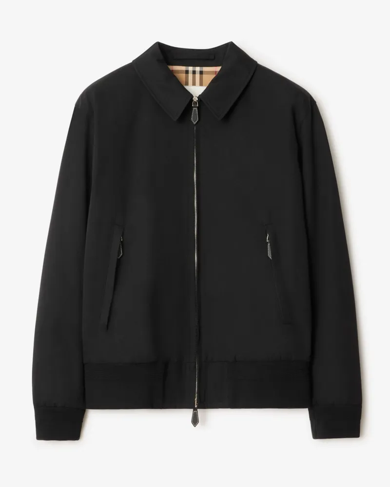 Burberry Harrington-Jacke aus Gabardine Schwarz
