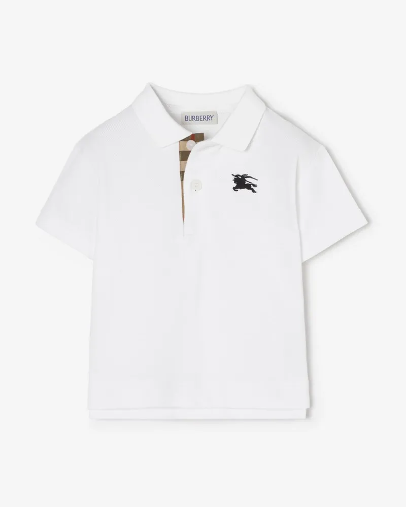 Burberry Baumwollpiqué-Poloshirt , Size Weiß