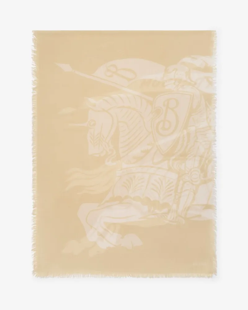 Burberry Breiter Wollschal mit EKD-Motiv Sand-beige