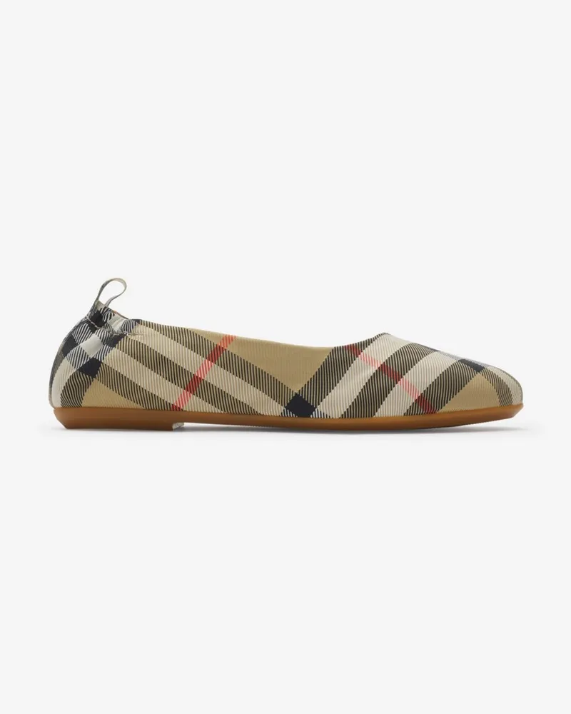 Burberry Ballerinas in Check Sand