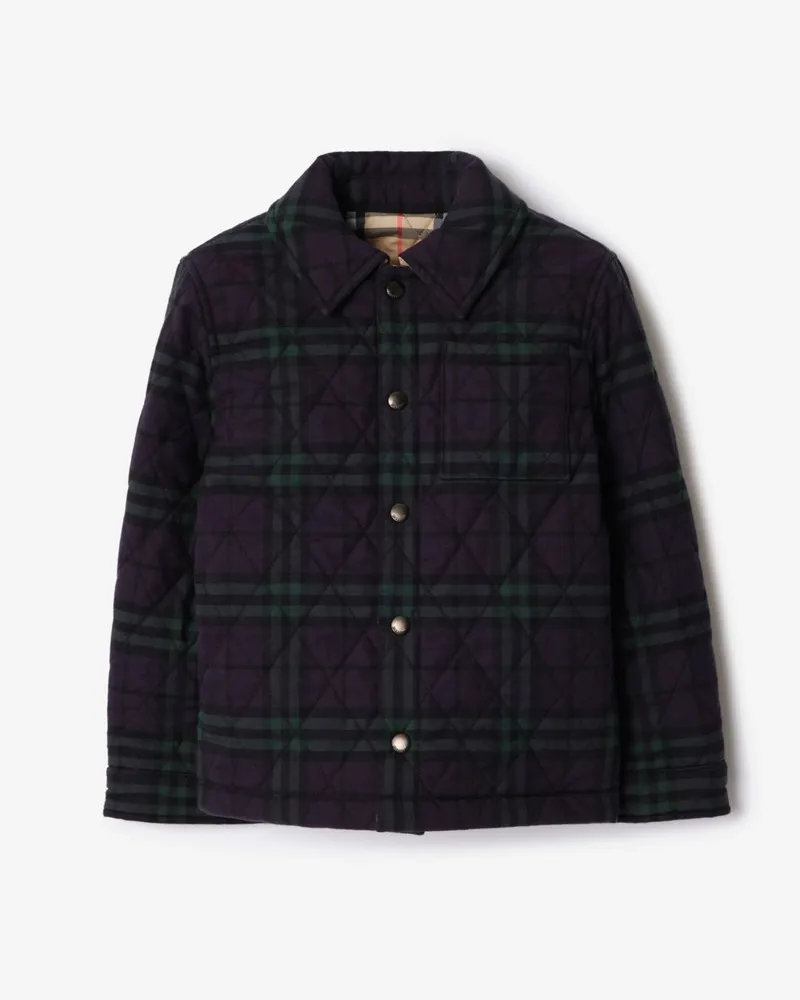 Burberry Wendbare Baumwoll-Steppjacke in Check , Size Dark