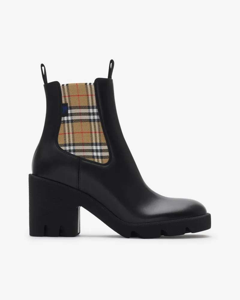Burberry Chelsea-Stiefeletten „Stride“ aus Leder , Size Schwarz