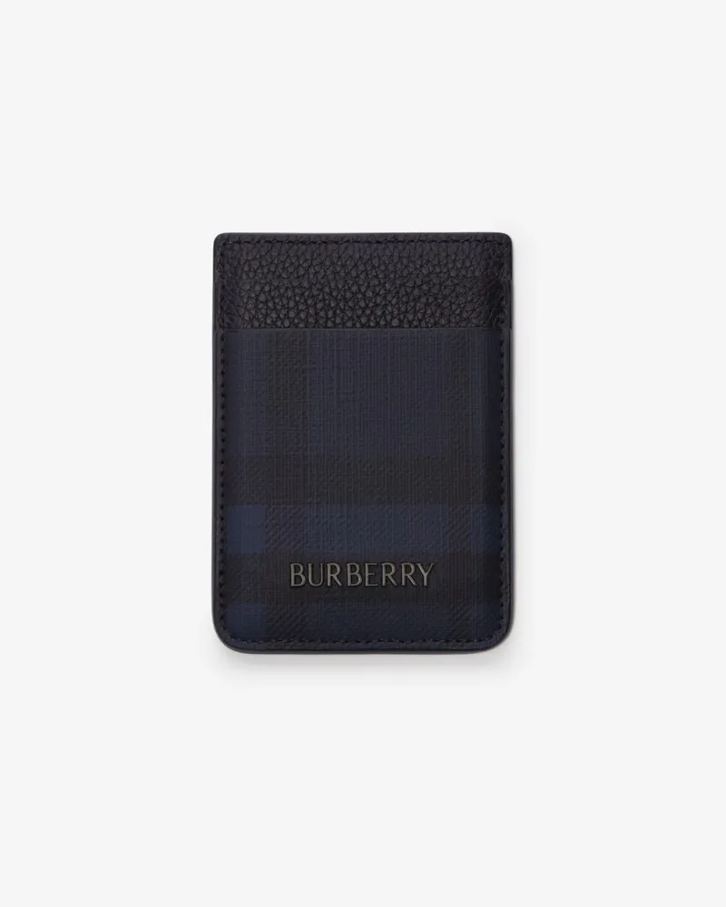 Burberry Magnetisches Kartenetui „City “mit Check-Akzent Navy