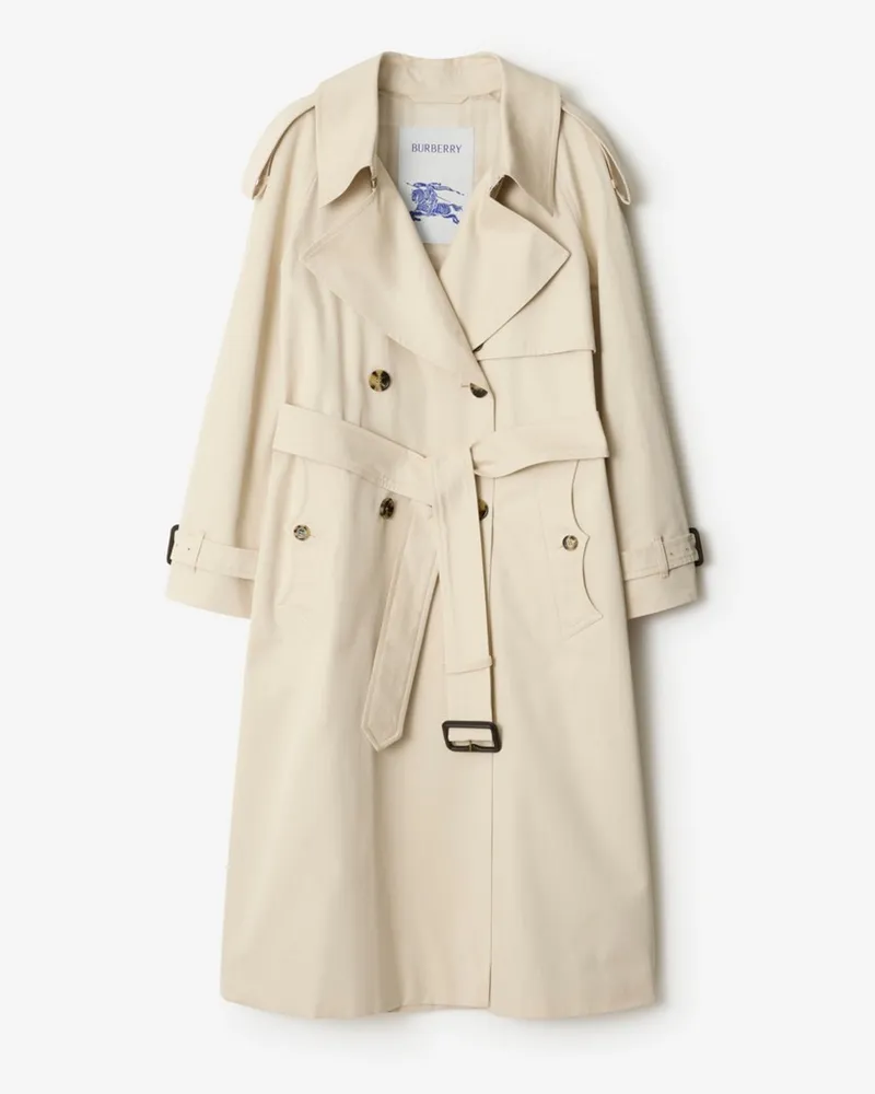 Burberry Langer Trenchcoat „Fitzrovia“ aus Gabardine Clam-beige