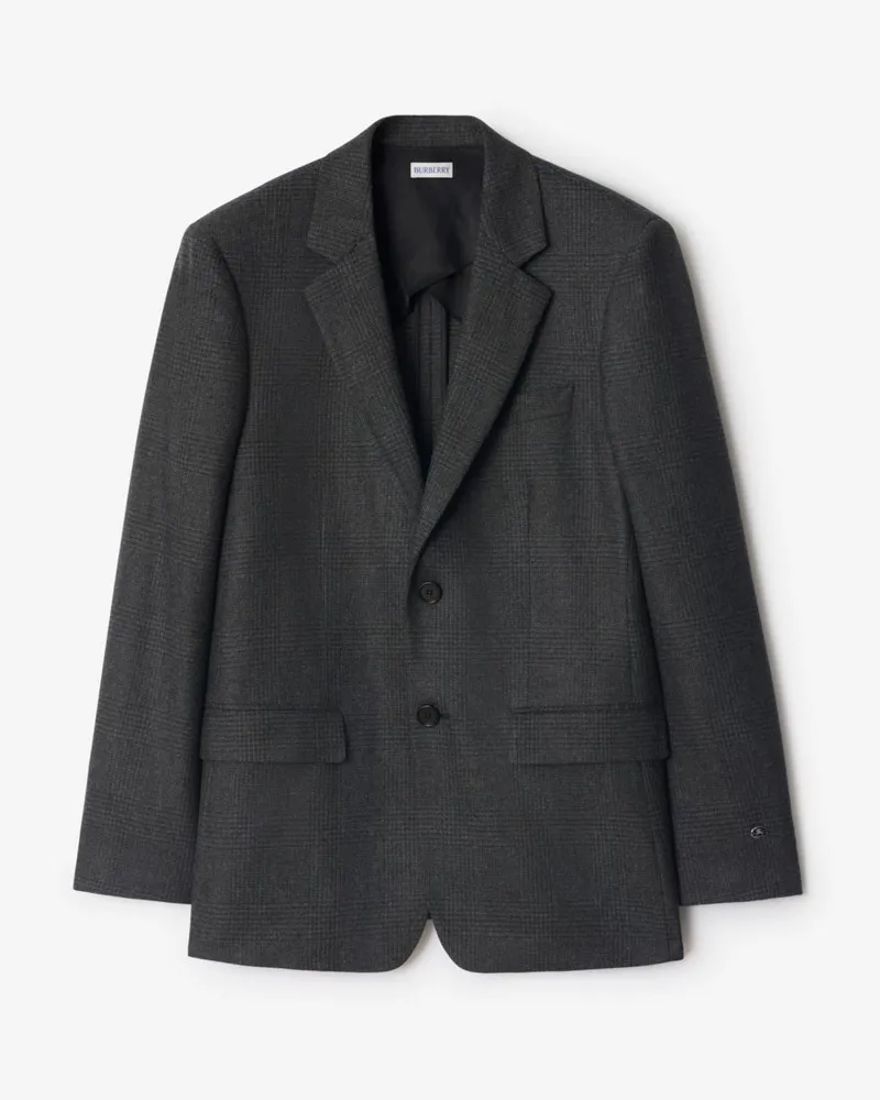 Burberry Jackett aus Wolle und Kaschmir mit Karomuster , Size Loden-grün