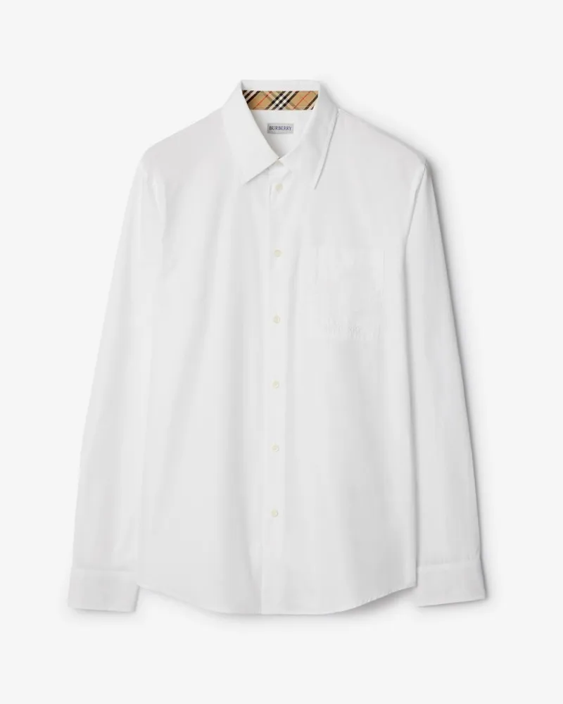 Burberry Klassisches Hemd aus Baumwollpopelin Optic-weiß