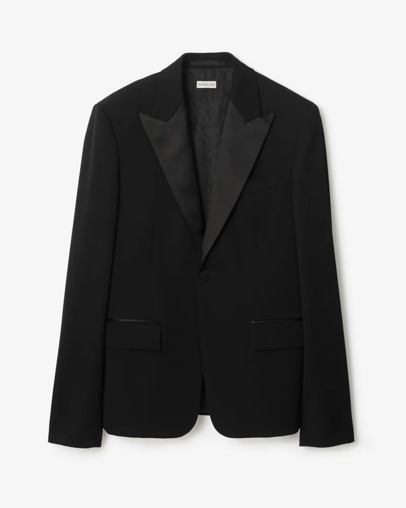 Burberry Smokingjackett aus Barathea-Wolle , Size Black