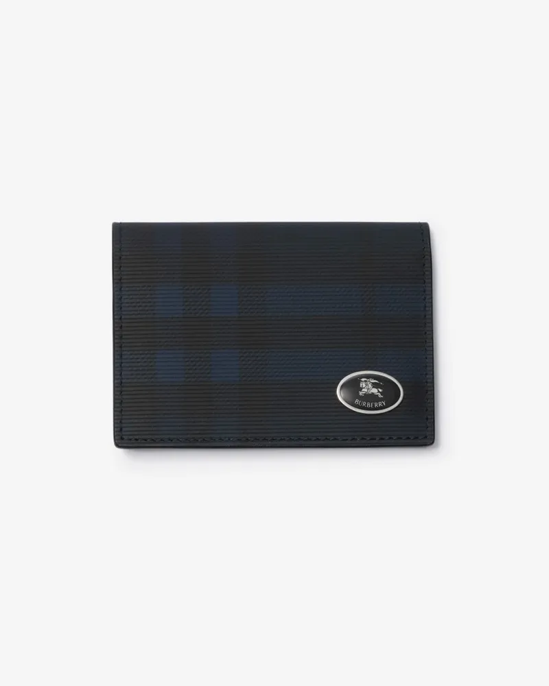 Burberry Faltbares Kartenetui in Check Marineblau