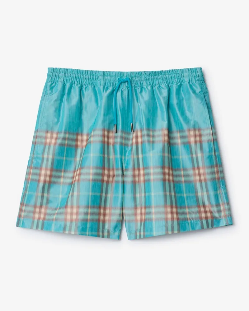 Burberry Schwimmshorts in Check mit Farbverlauf , Size Atom-blau