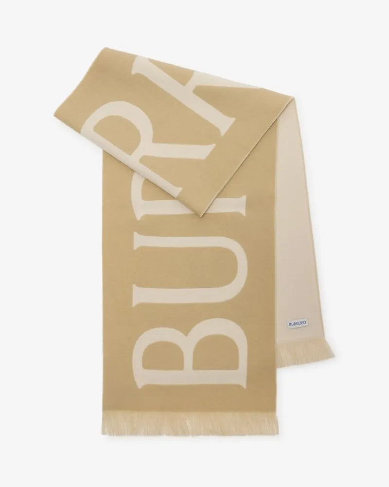 Burberry Wollschal mit Logo Sand