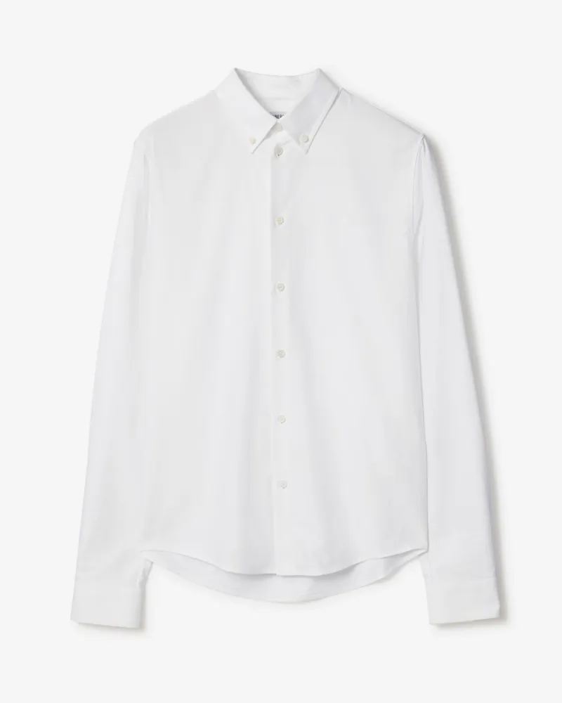 Burberry Schmales Oxford-Hemd aus Baumwolle Weiß