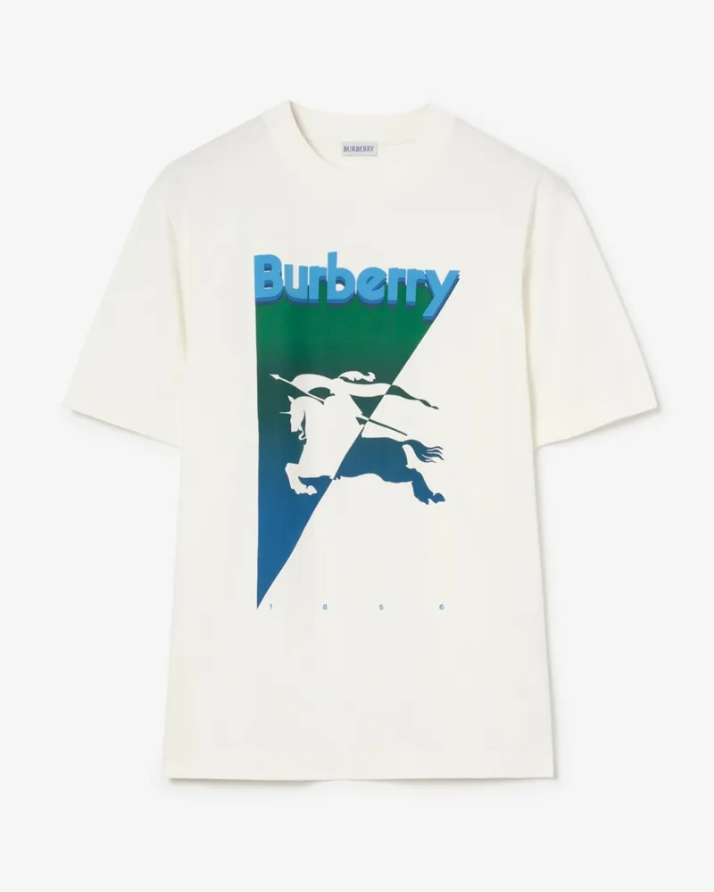 Burberry Baumwoll-T-Shirt mit EKD-Motiv , Size Chalk