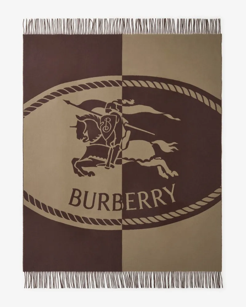 Burberry Wolldecke mit Knight Stamp Vole-braun