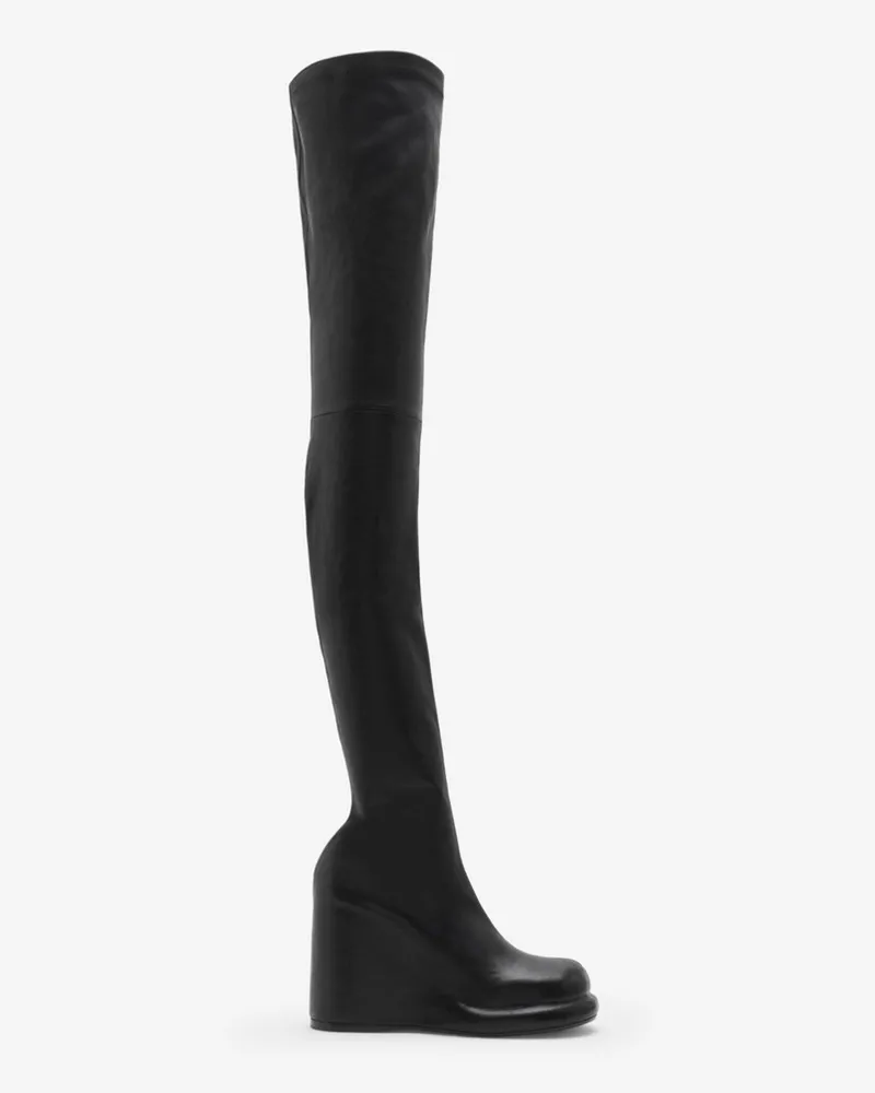 Burberry Lederstiefel „Pillar“ mit hohem Schaft Schwarz