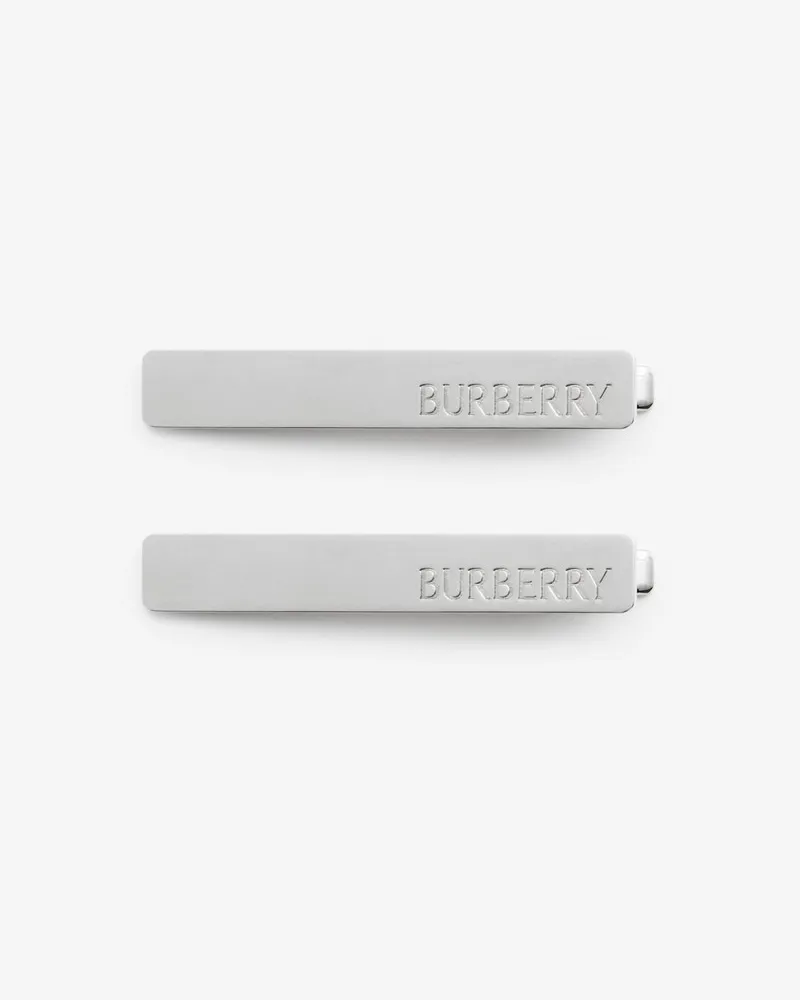 Burberry Haarspangen mit Logo Palladiumfarben