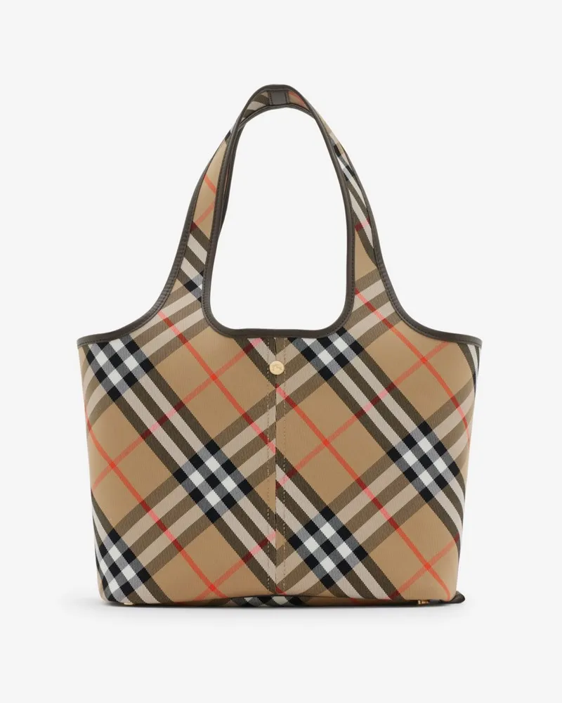 Burberry Kleine Henkeltasche in Check Sand