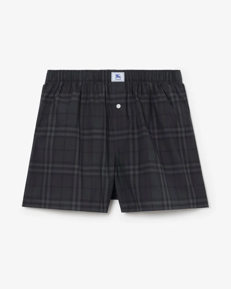 Burberry Baumwoll-Boxershorts in Check , Size Iron-grau