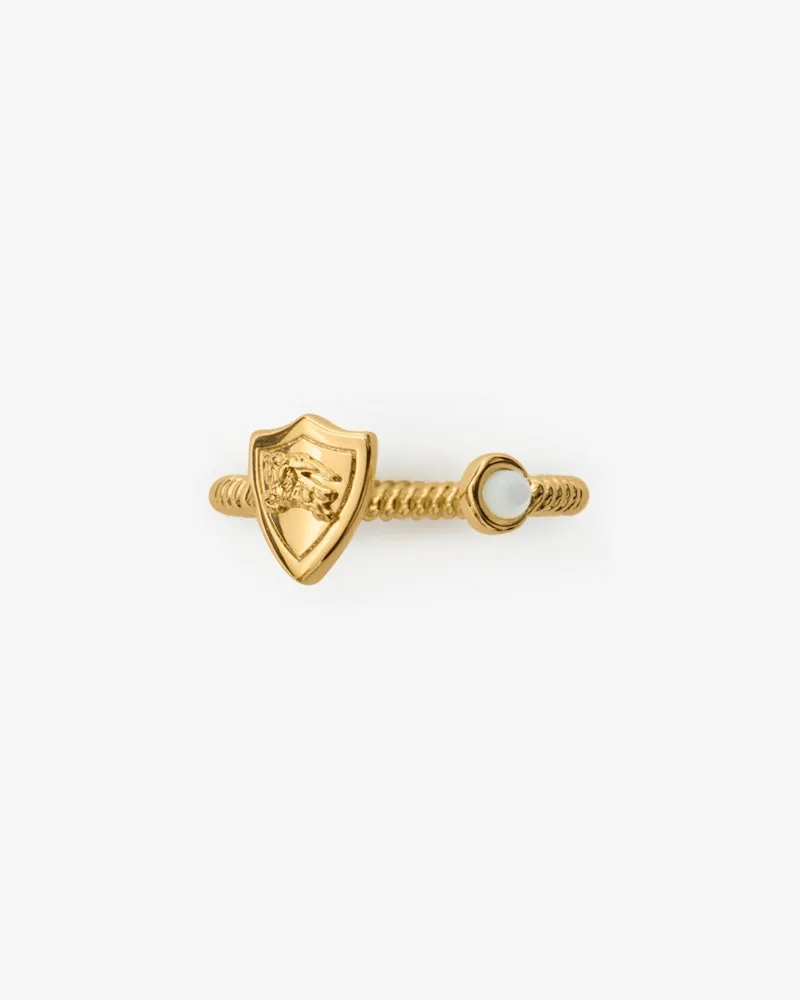 Burberry Ring „Shield Pearl“ mit EKD-Motiv Gold
