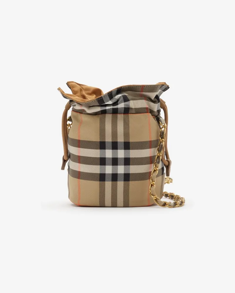 Burberry Wendbarer Beutel „Horseshoe“ mit Kette Teak-braun