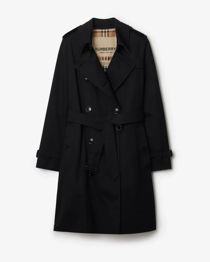 Burberry Mittellanger Heritage-Trenchcoat „Kensington Schwarz