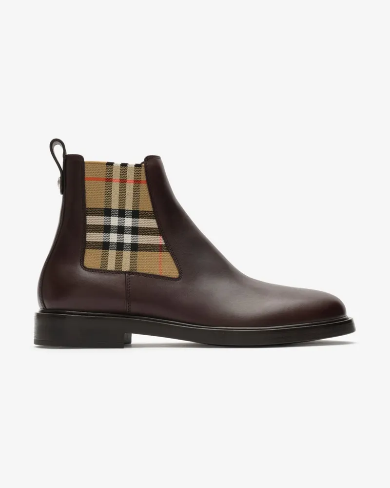 Burberry Lederstiefel „Pembroke“ , Size Moorhen-braun