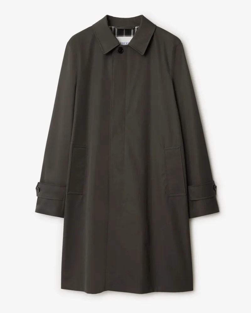 Burberry Langer Car Coat aus Gabardine Grey-grau