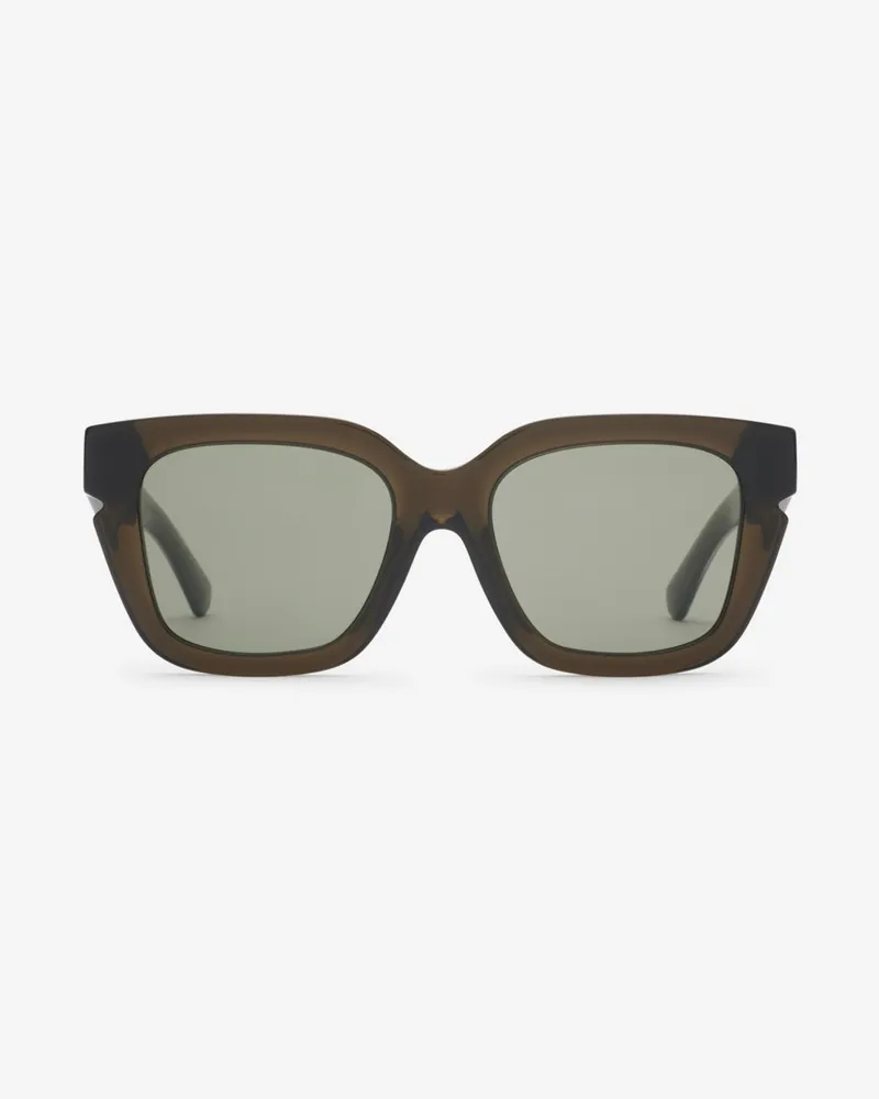 Burberry Sonnenbrille mit eckiger Fassung und Check-Detail Dunkles