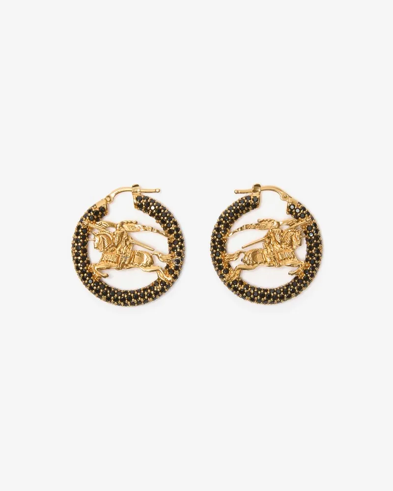 Burberry Creolen-Ohrringe mit Knight und Pavé-Fassung Gold