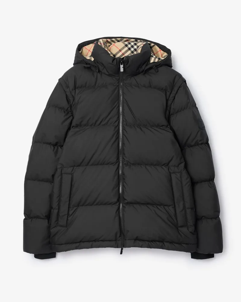 Burberry Wattierte Jacke mit abnehmbaren Ärmeln Schwarz