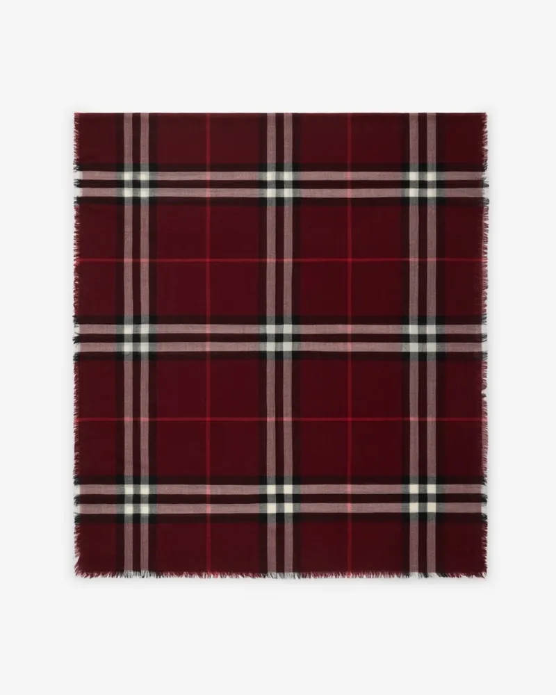Burberry Breiter Wollschal in Check Oxblood-rot
