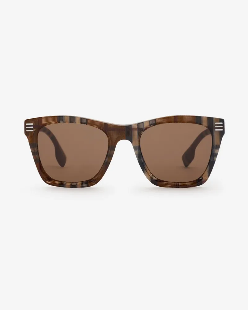 Burberry Sonnenbrille mit eckiger Fassung in Check Birkenbraun