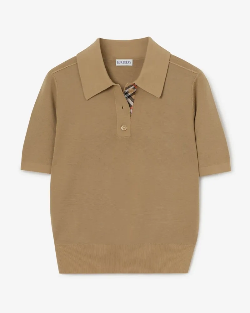 Burberry Poloshirt aus Wolle Beige
