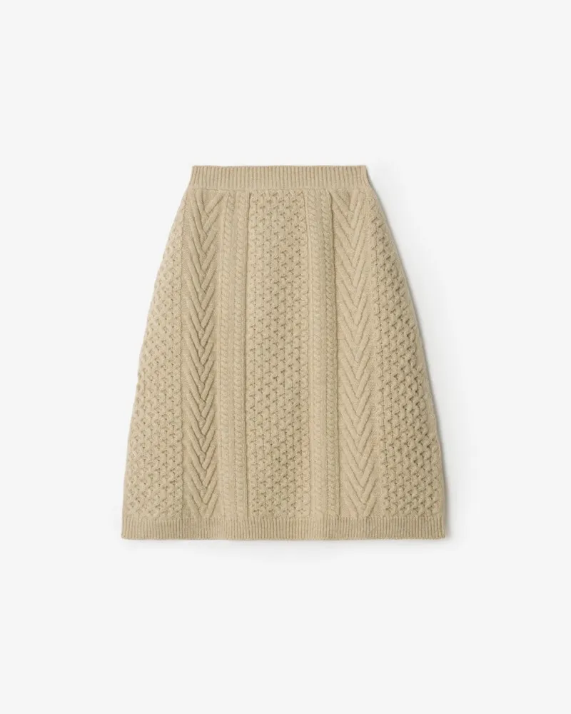 Burberry Wollrock im Aran-Strick mit Knight Beige