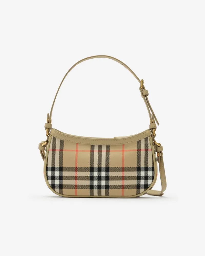 Burberry Schultertasche in Check Sand-beige