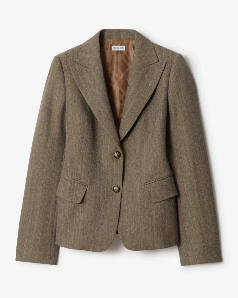 Burberry Woll-Jackett in Mouliné-Optik Meliertes