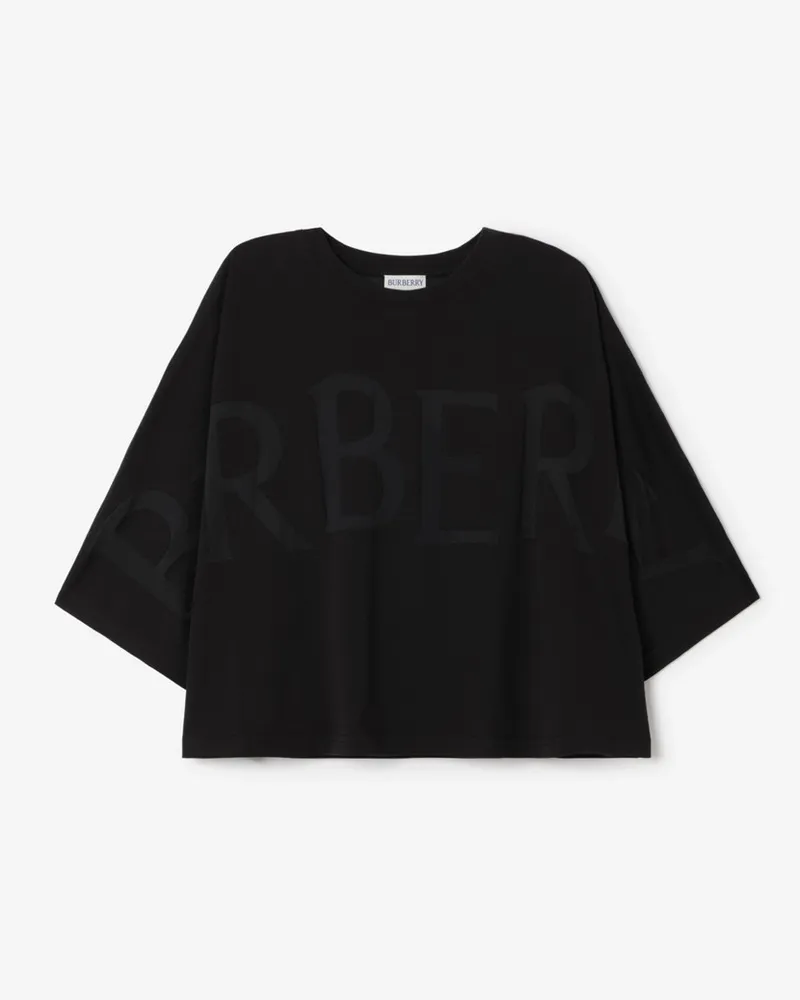 Burberry Baumwollmisch-T-Shirt mit Logo Black