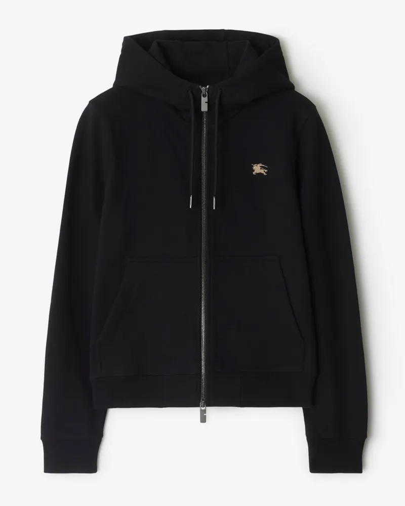 Burberry Baumwoll-Kapuzenjacke mit Knight Stamp Schwarz