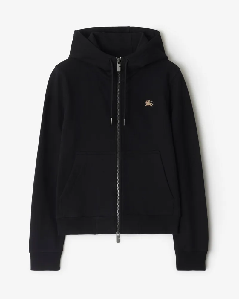 Burberry Baumwoll-Kapuzenjacke mit Knight Stamp Schwarz