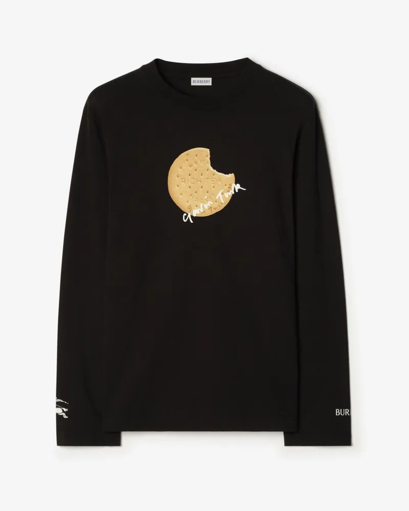 Burberry Baumwollsweatshirt mit Keksmotiv Black