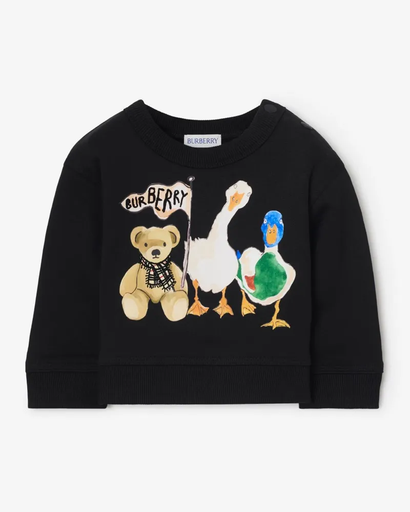 Burberry Baumwollsweatshirt mit Thomas Teddybär und Freunden Schwarz