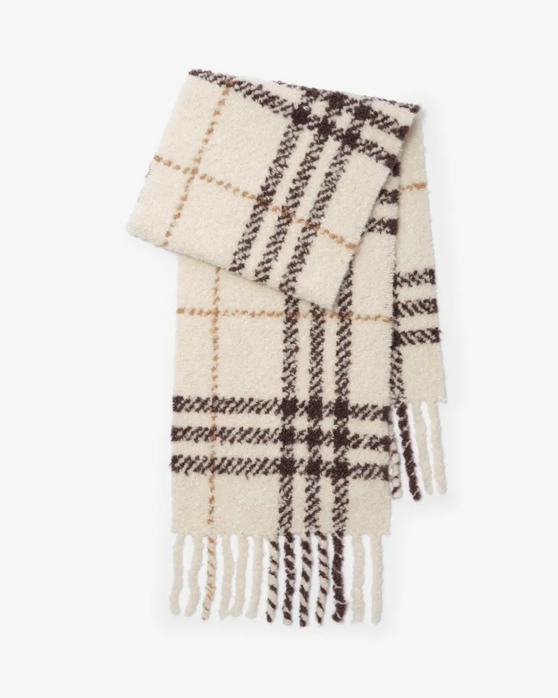 Burberry Bouclé-Schal aus Alpakawollmischung in Check Pebble