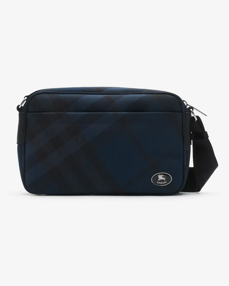 Burberry Schmale Crossbody-Tasche „Grid Marineblau
