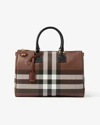 Burberry Mittelgroße Bowlingtasche in Check Dunkles