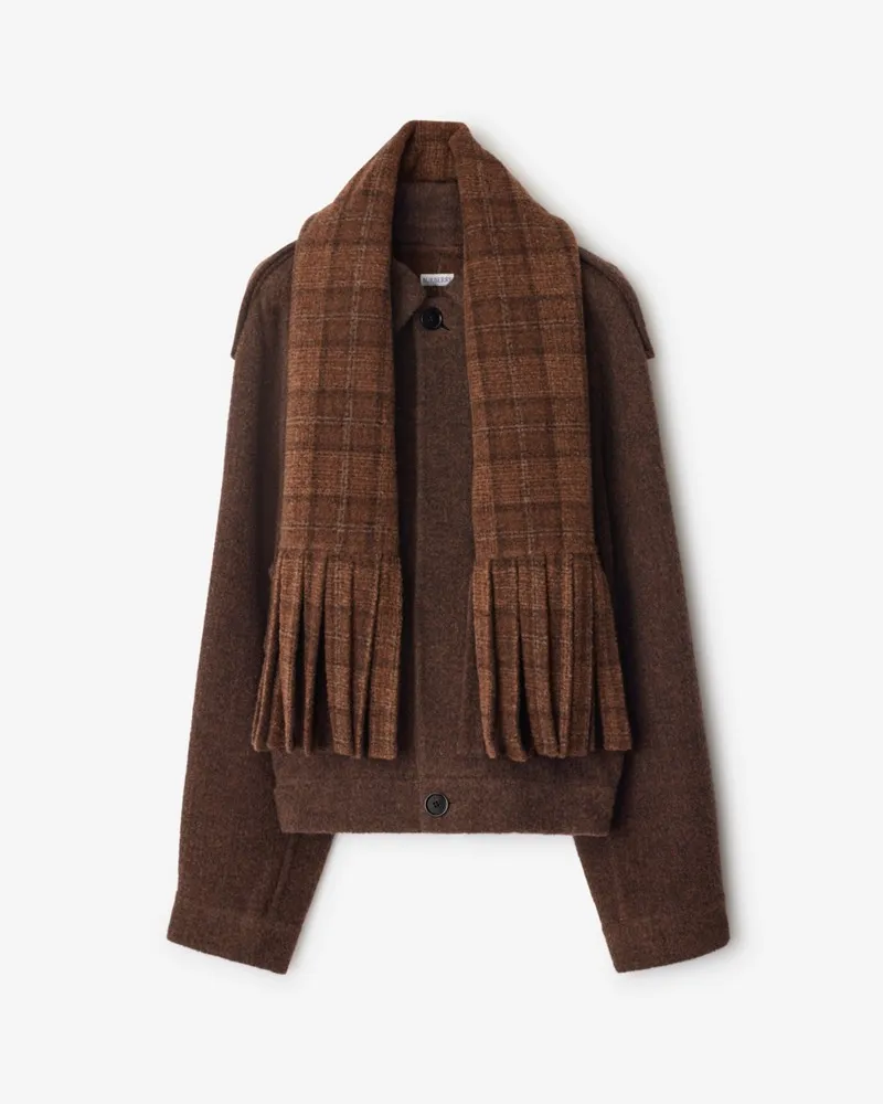 Burberry Wollmischjacke mit abnehmbarem Schal Ginger