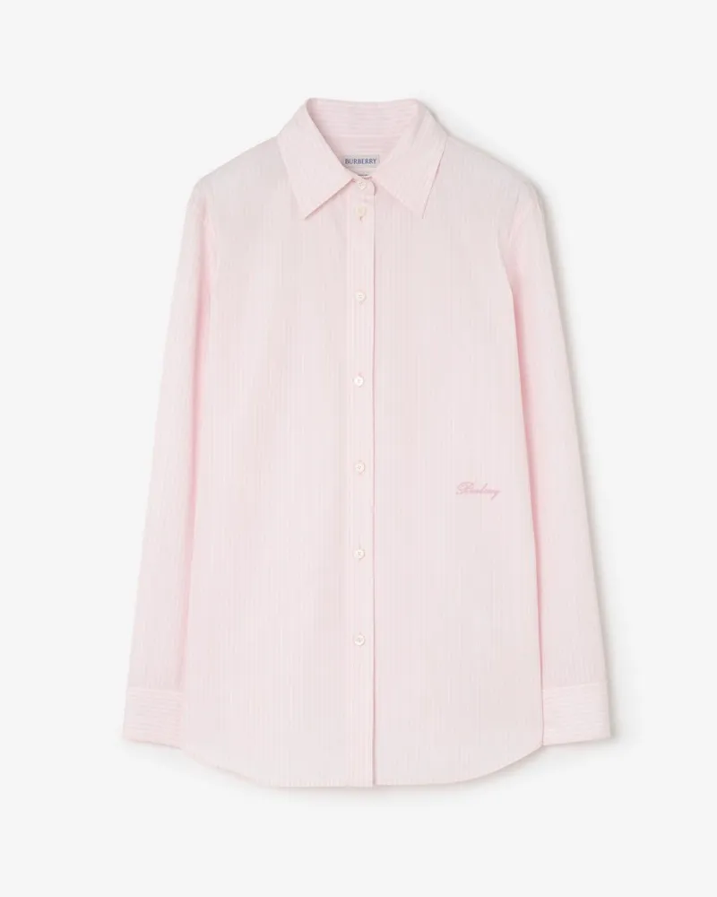 Burberry Klassisches Baumwollhemd mit Streifenmuster , Size Frosty-rosa