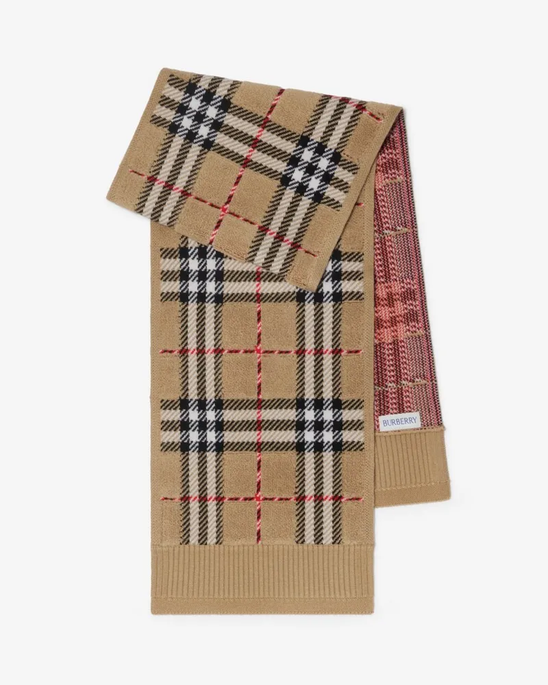 Burberry Wollschal in Check Sand-beige