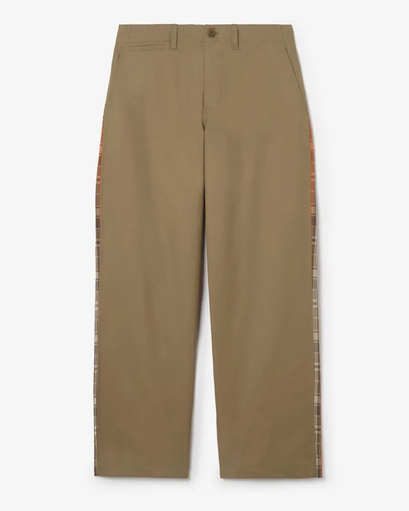 Burberry Chinos aus Tropengabardine mit Check , Size Finch