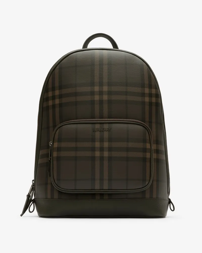 Burberry Rucksack „City“ in Check mit Reißverschluss Dark